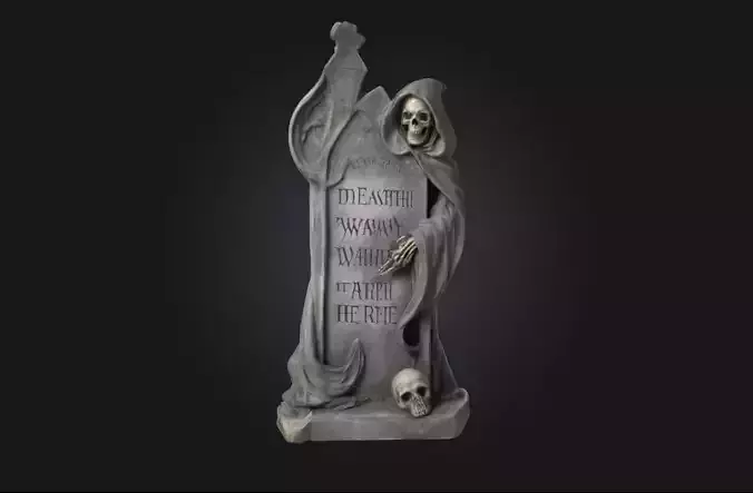 Grim Reaper Tombstone  Symbol of Deaths Eternal Watch 3D model