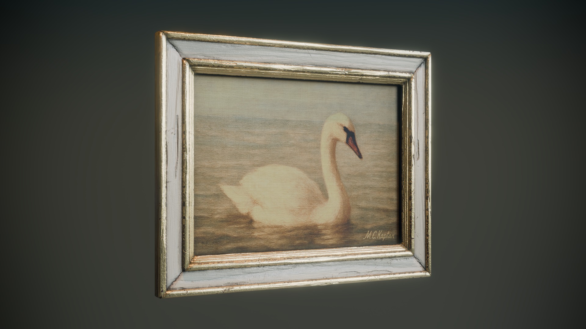 Vintage Framed Painting Set 3D Model Collection_9