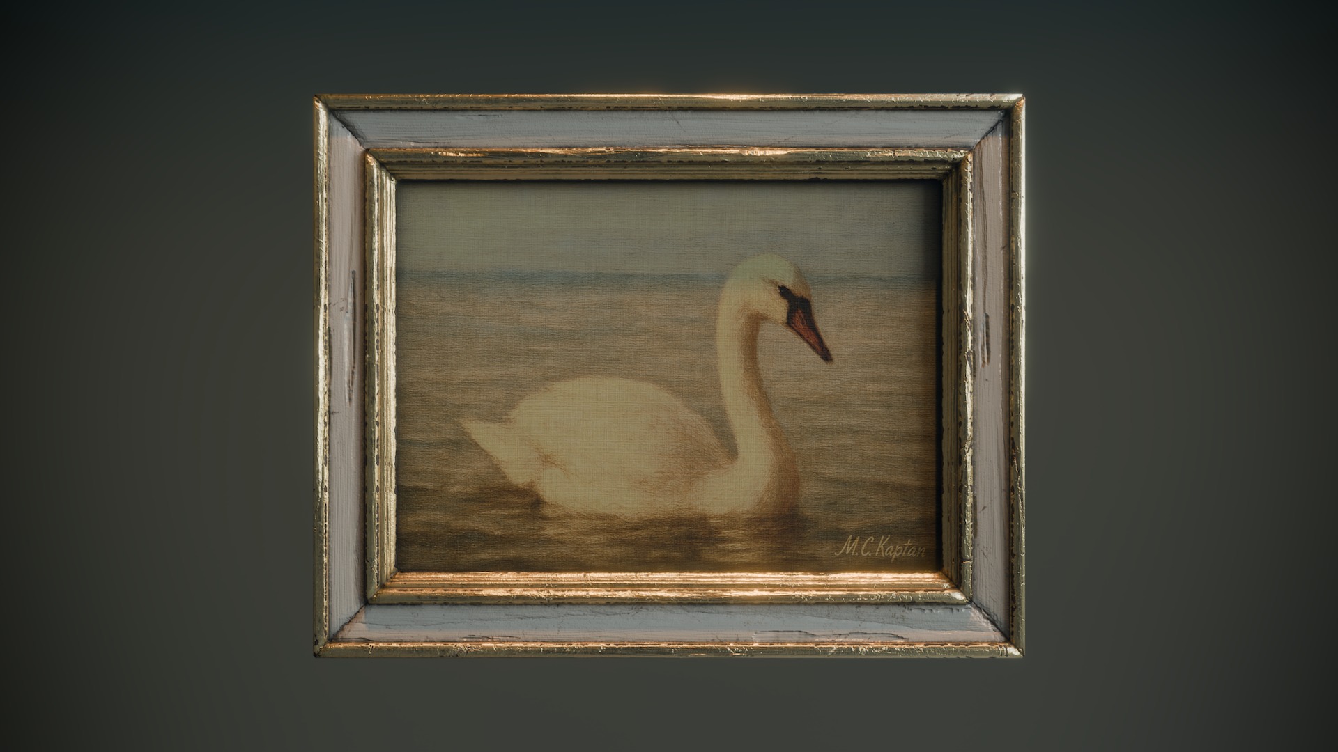 Vintage Framed Painting Set 3D Model Collection_12