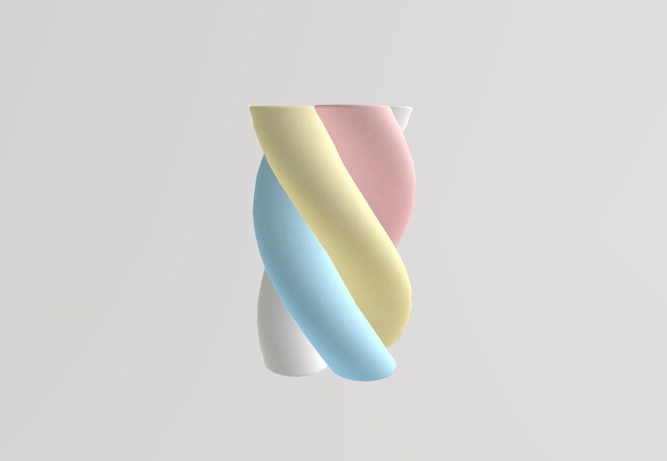 Stylized Low-Poly Twisted Marshmallow Low-poly 3D model_6