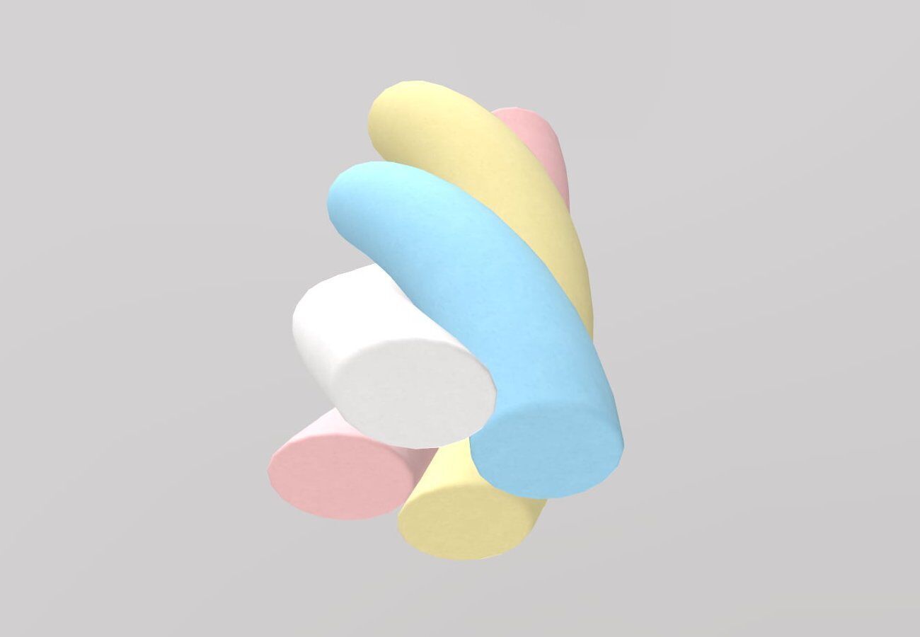 Stylized Low-Poly Twisted Marshmallow Low-poly 3D model_7