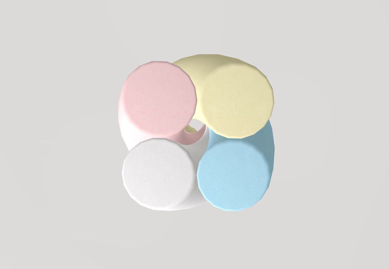 Stylized Low-Poly Twisted Marshmallow Low-poly 3D model_5