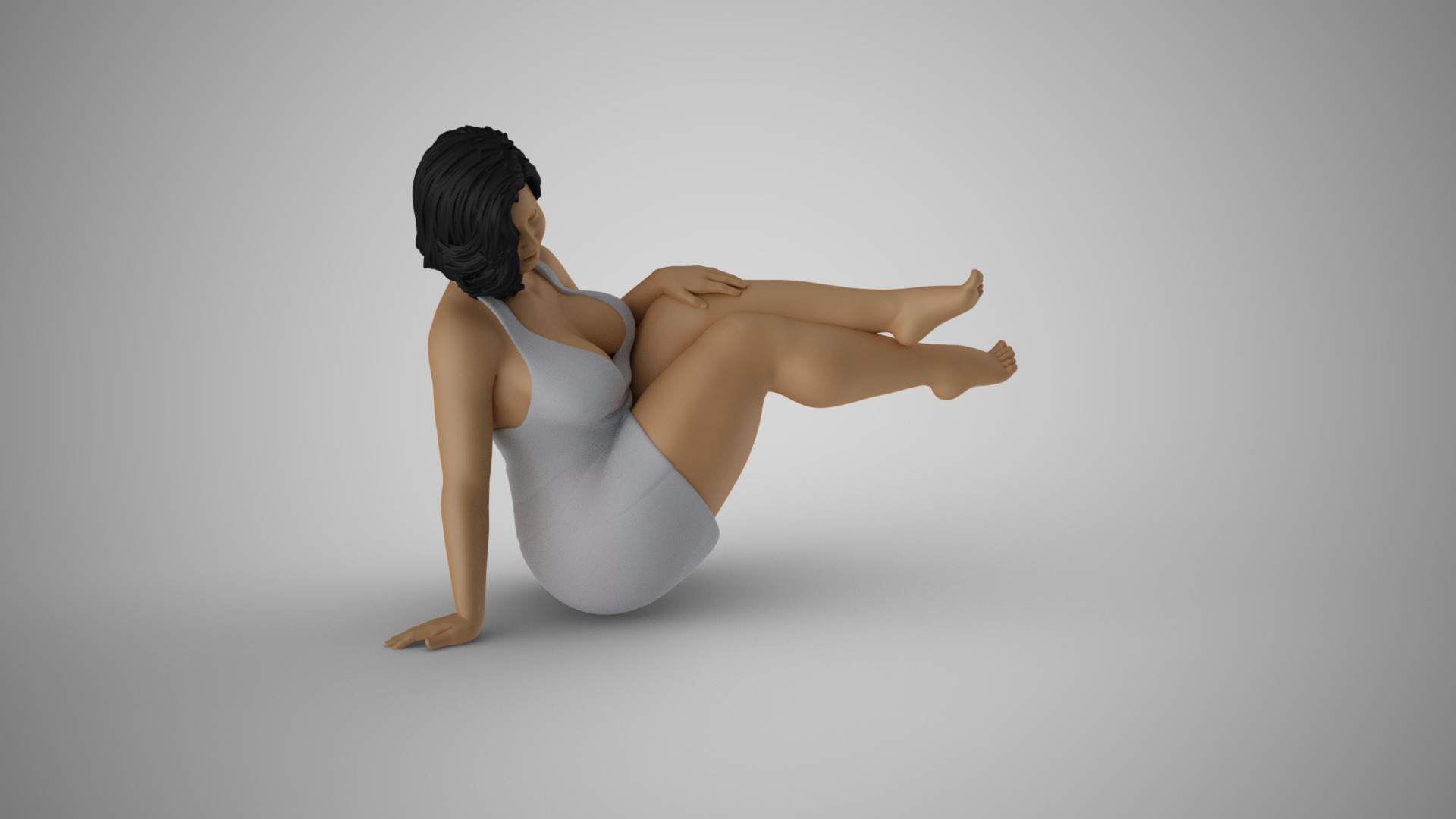 Woman Having Fun 3D print model_4
