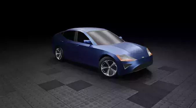 Low Poly Modern Generic Hatchback 