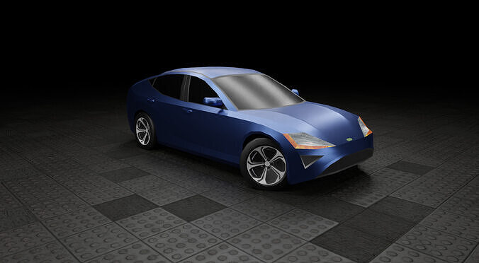 Low Poly Modern Generic Hatchback  Low-poly 3D model