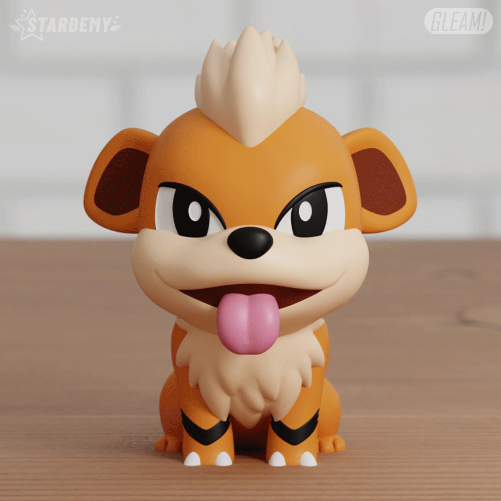 Growlithe Chibi 2 Models Pokemon Fanart 3D print model_4