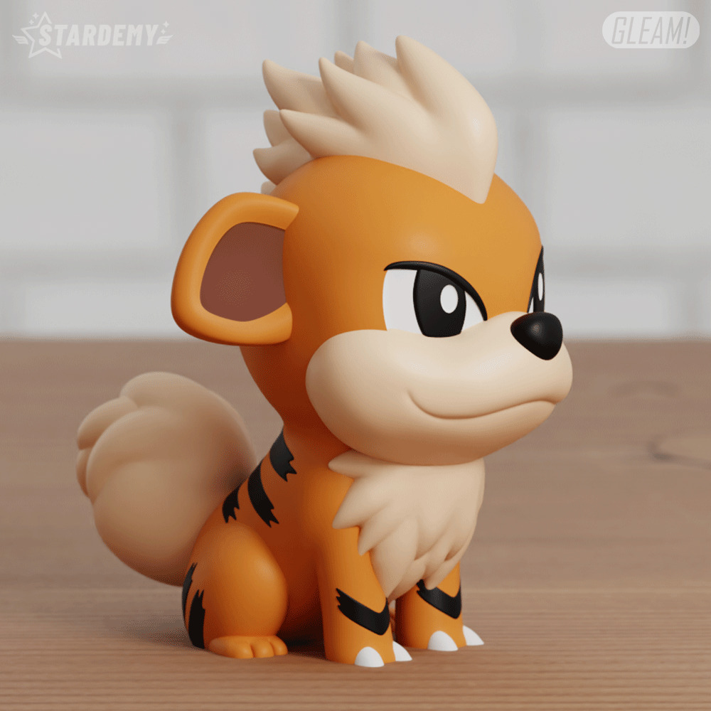 Growlithe Chibi 2 Models Pokemon Fanart 3D print model_5