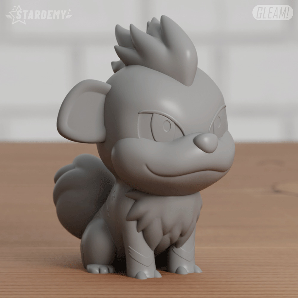 Growlithe Chibi 2 Models Pokemon Fanart 3D print model_7