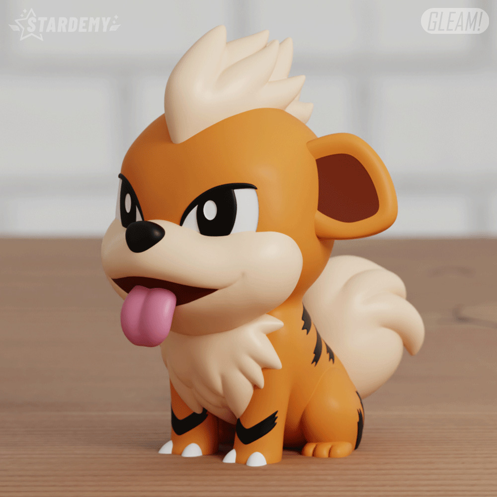 Growlithe Chibi 2 Models Pokemon Fanart 3D print model_3