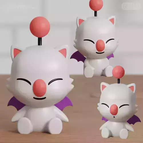 Moogle Chibi 3 Models Final Fantasy Fanart