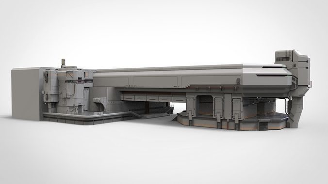 Complex 3 futuristic building 3D model 6