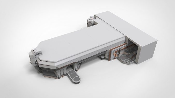 Complex 3 futuristic building 3D model 5