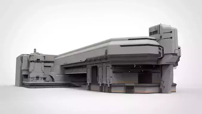 Complex 3 futuristic building 3D model