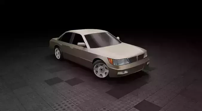 Low Poly Old Generic Full-Sized Sedan 