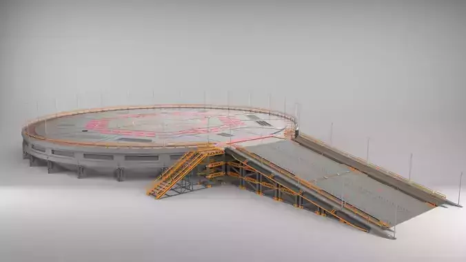 sci-fi landing platform 4 3D model
