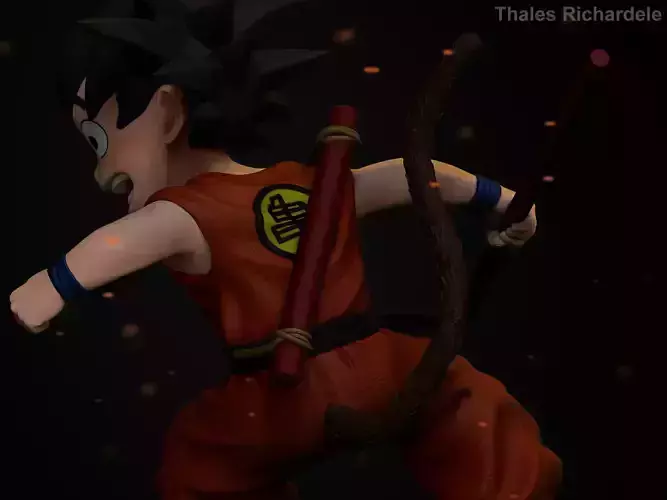 Kid Goku Statue Fan Art 3D print model