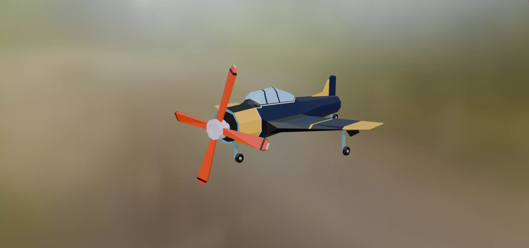 A simple low-poly airplane Free low-poly 3D model