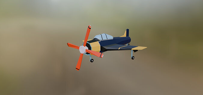 A simple low-poly airplane Free low-poly 3D model