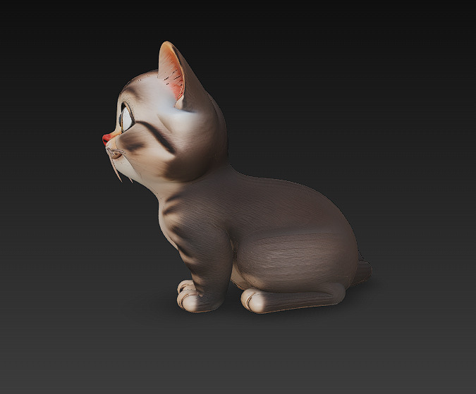 Optimized Low-Poly Kitten 3D Model UE5- Unity Real-Time Ready Low-poly 3D model_4