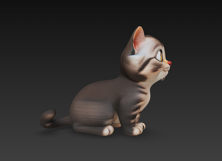 Optimized Low-Poly Kitten 3D Model UE5- Unity Real-Time Ready Low-poly 3D model_2