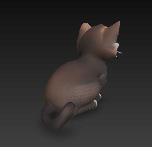 Optimized Low-Poly Kitten 3D Model UE5- Unity Real-Time Ready Low-poly 3D model_3