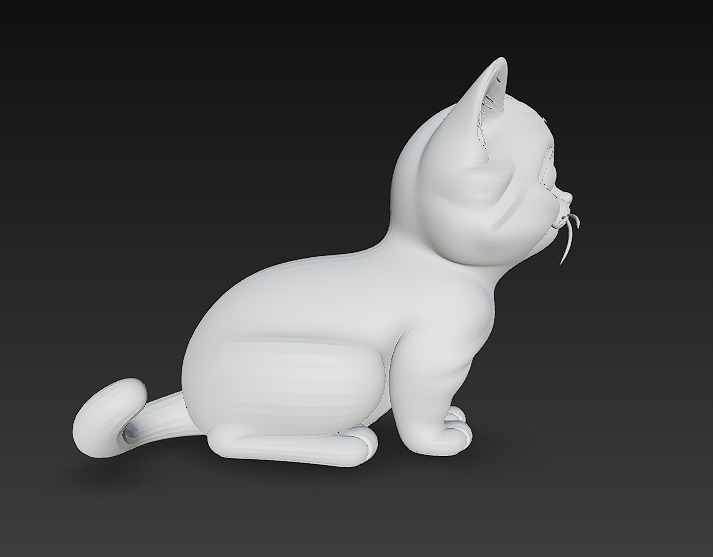 Optimized Low-Poly Kitten 3D Model UE5- Unity Real-Time Ready Low-poly 3D model_9