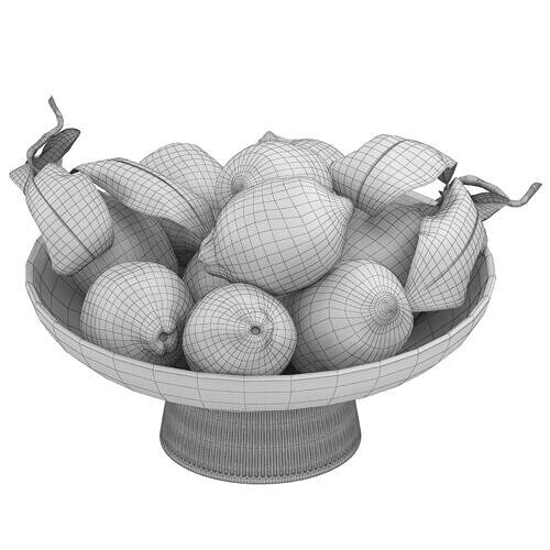 bowls of fruits collection 05 3D model 5