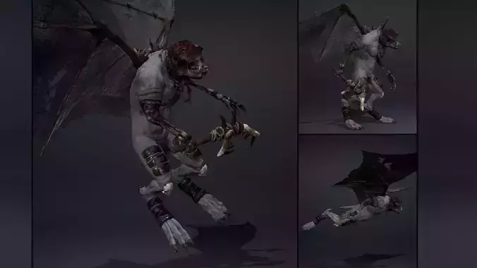 Gloomwind Damaged Brutal Low-poly 3D model