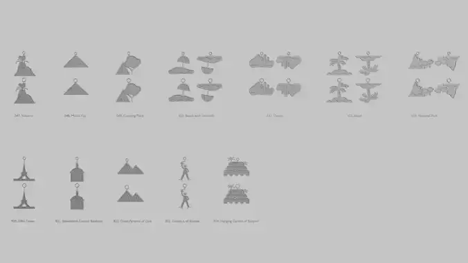 World and Places Pendant Pack 3D print model