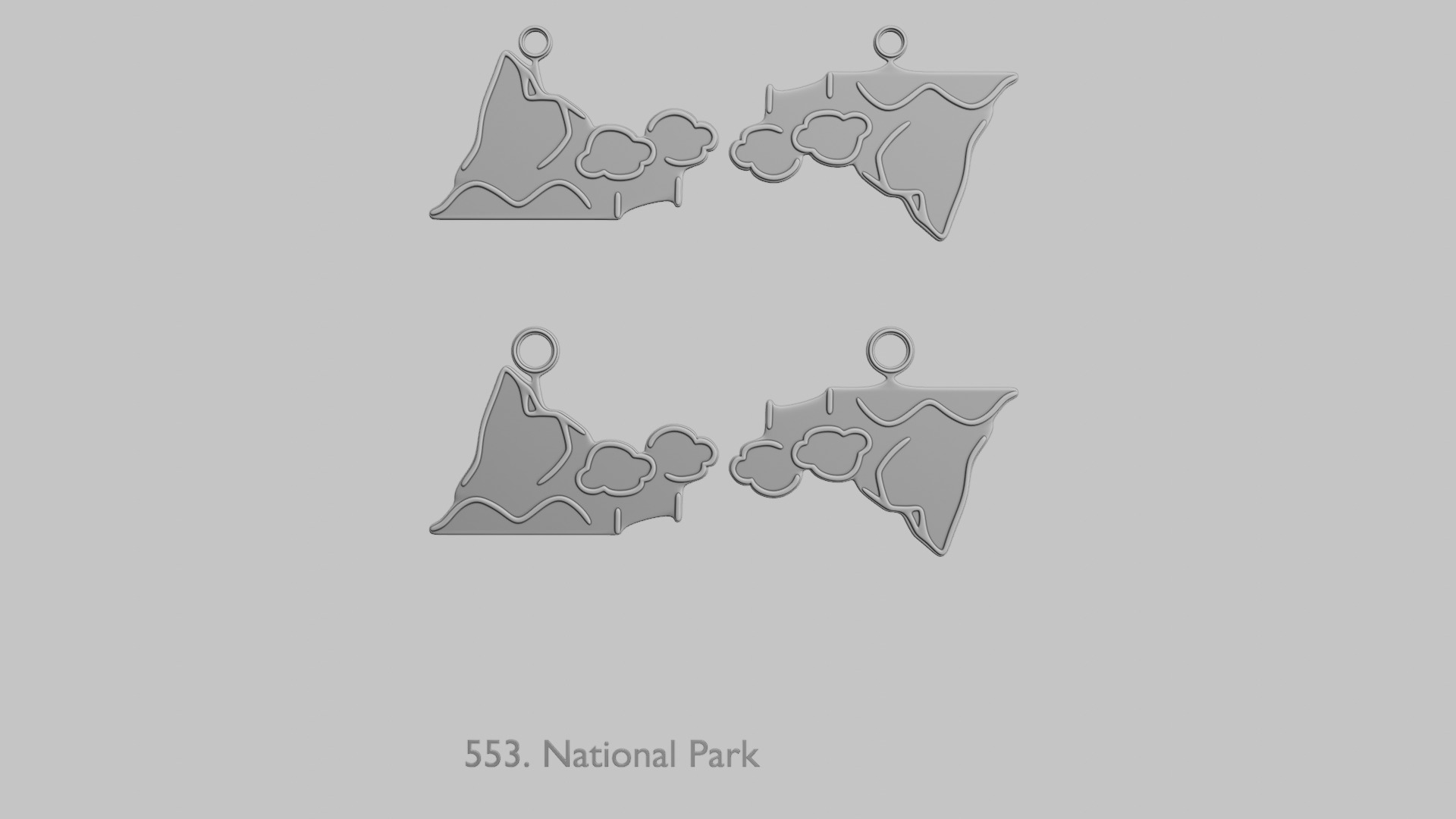 World and Places Pendant Pack 3D print model_7