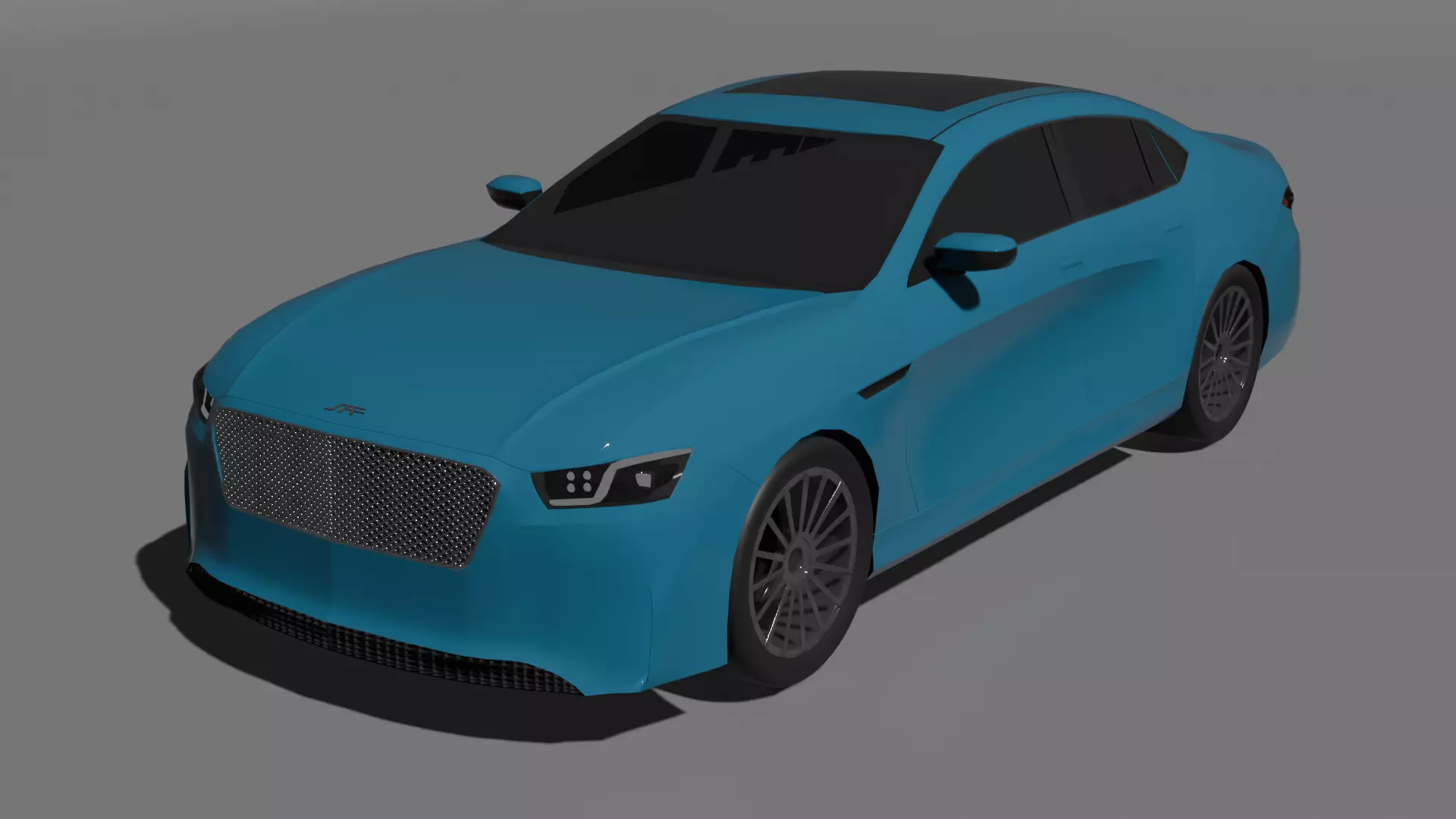 D-Segment Sedan Low-poly 3D model_0