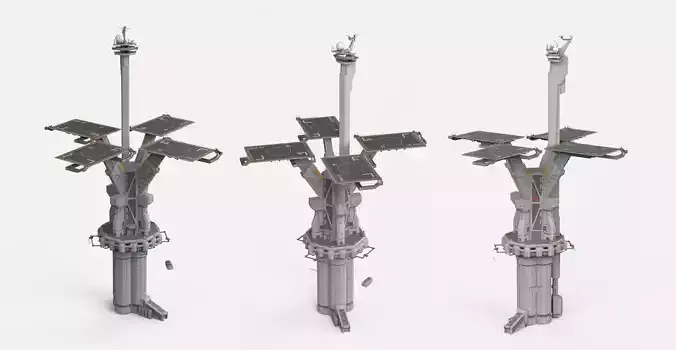 sci-fi landing platform 3 3D model
