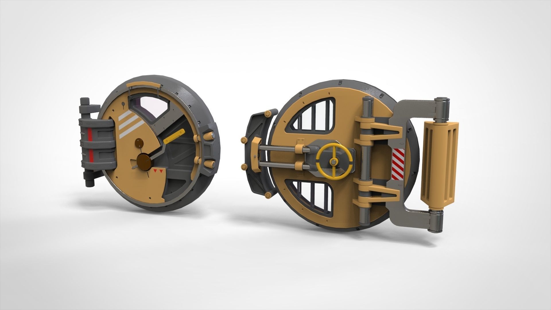 sci fi hatch 1 3D model_0