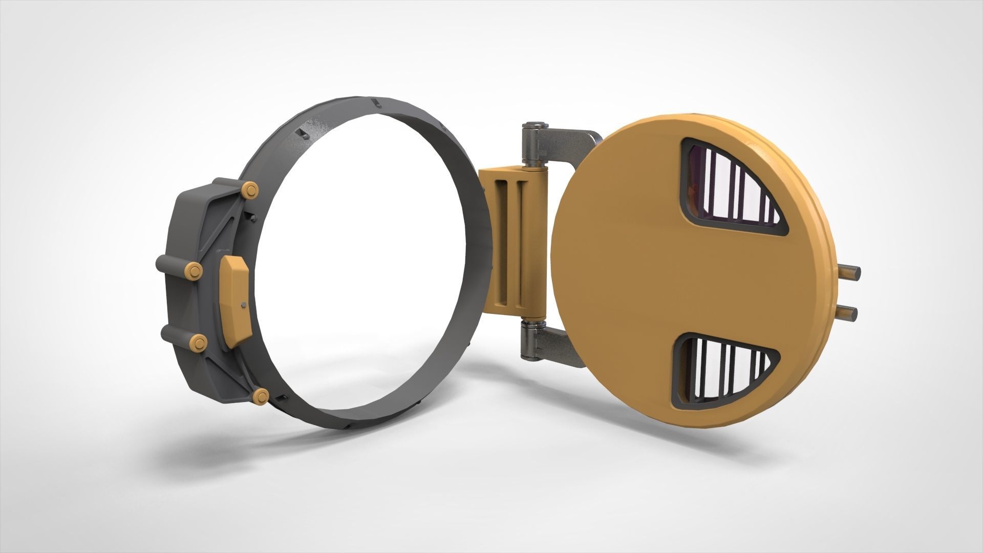 sci fi hatch 1 3D model_9