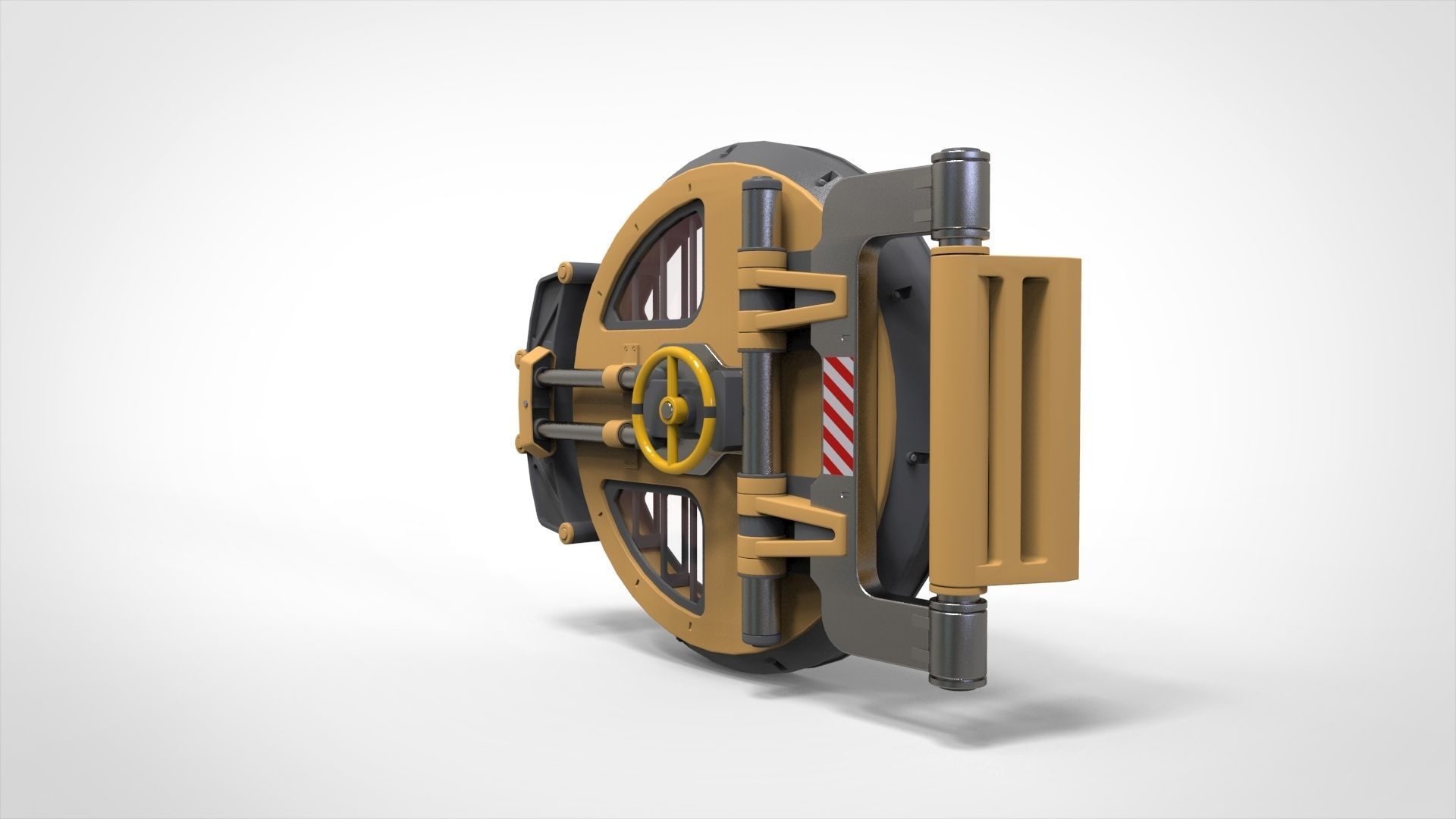 sci fi hatch 1 3D model_5