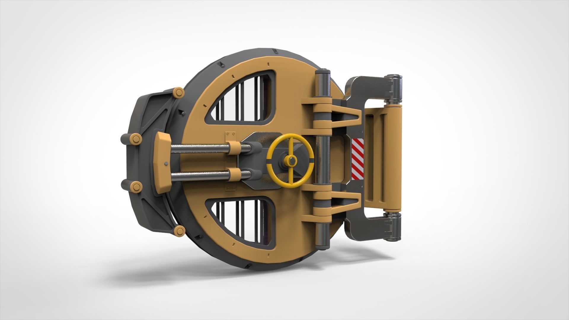 sci fi hatch 1 3D model_4