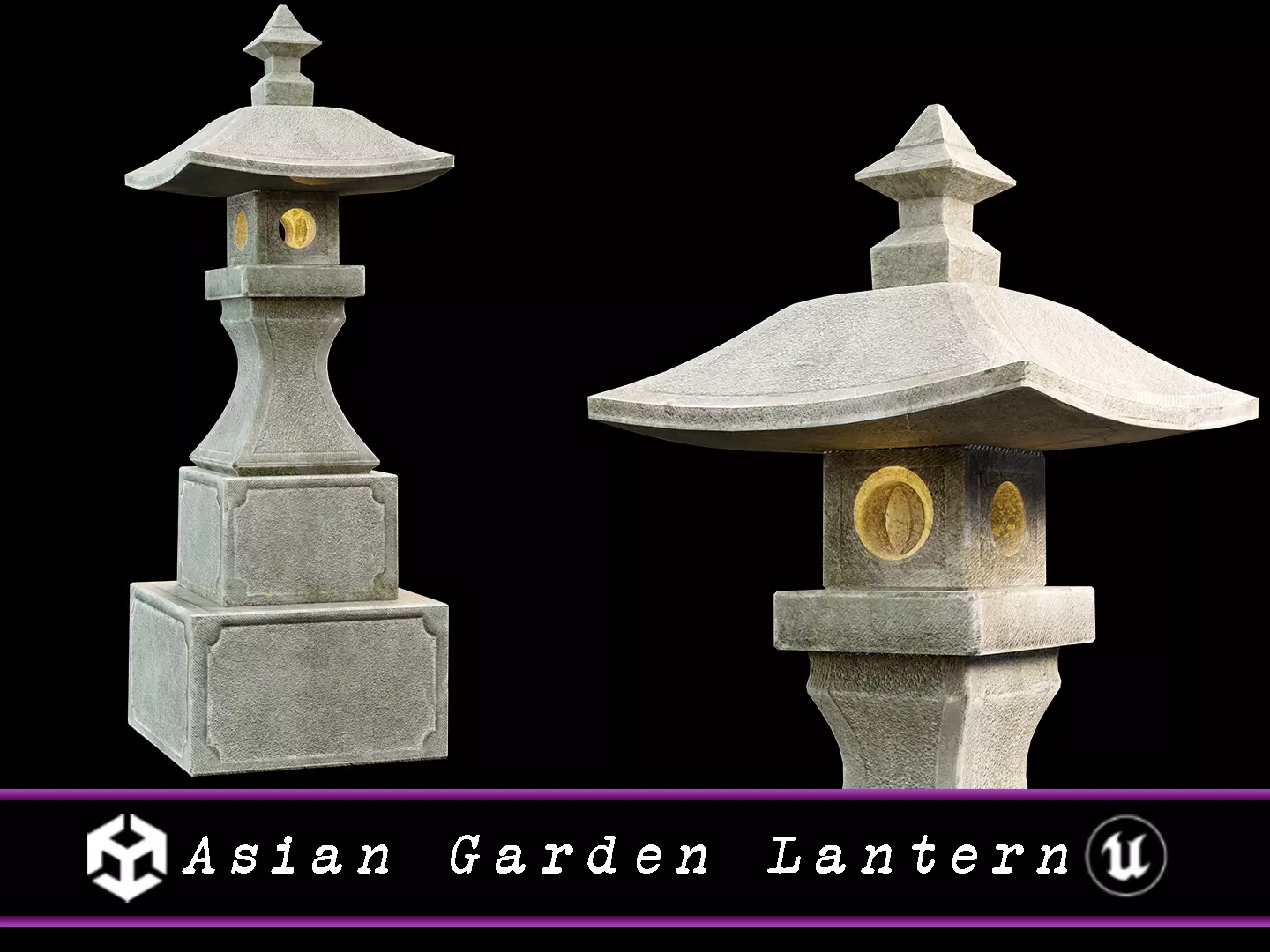Asian Garden Lantern Low-poly 3D model