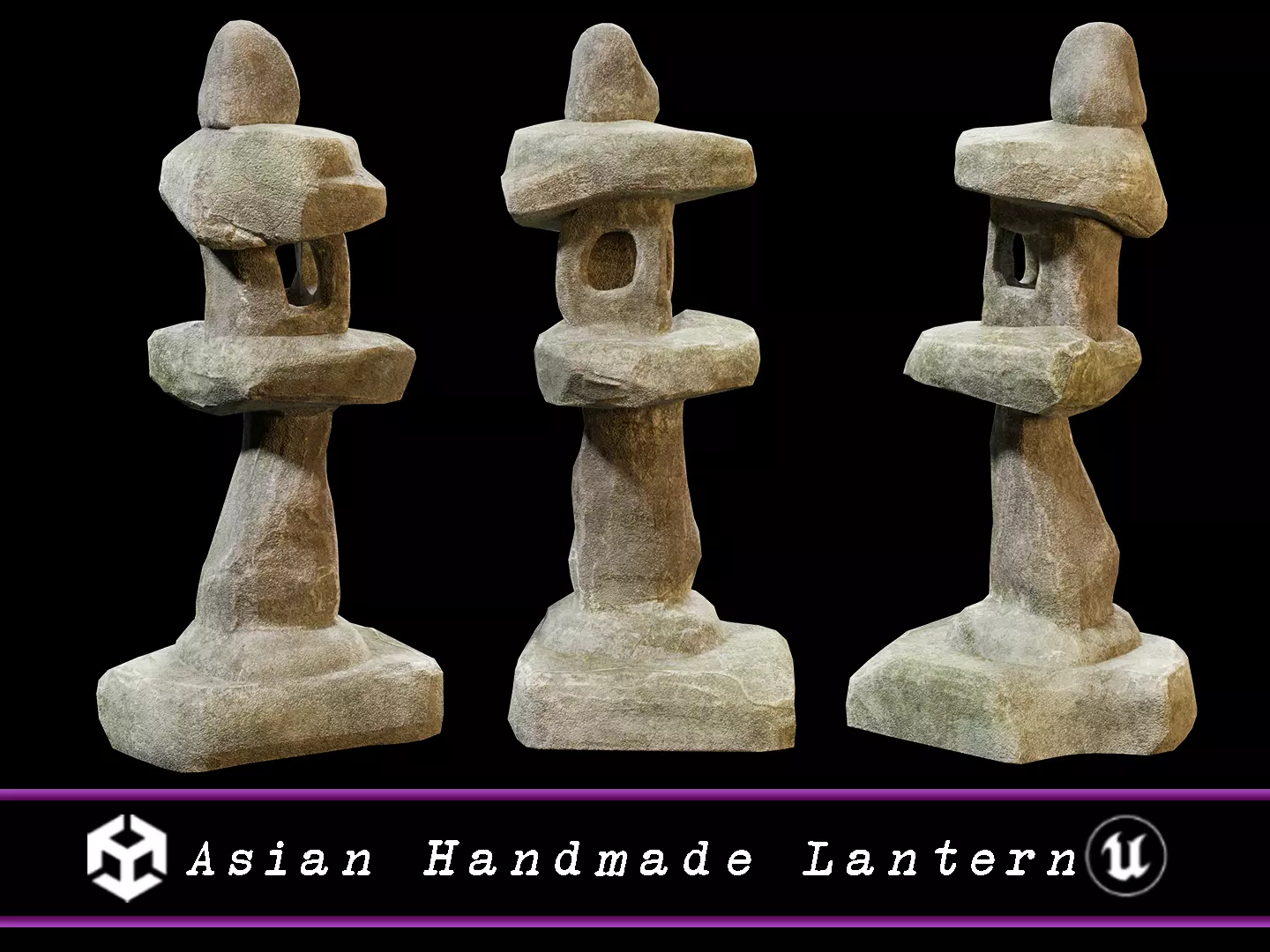 Asian Handmade Lantern Low-poly 3D model