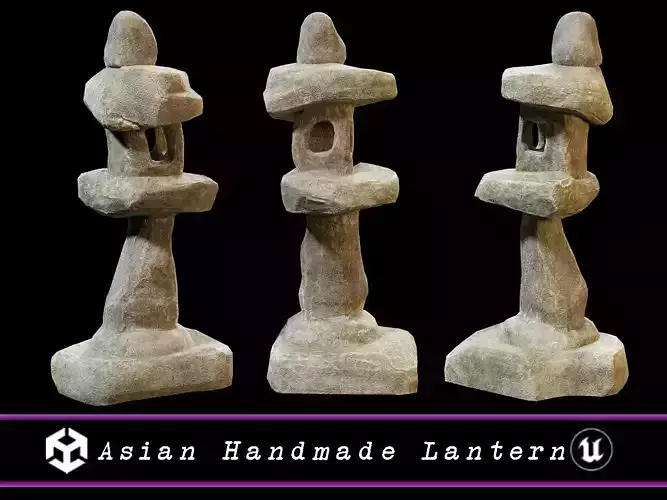 Asian Handmade Lantern  Low-poly 3D model