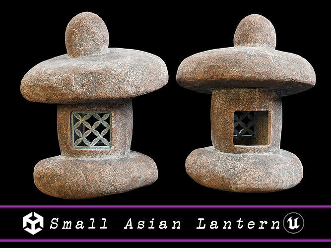 Small Asian Lantern Low-poly 3D model