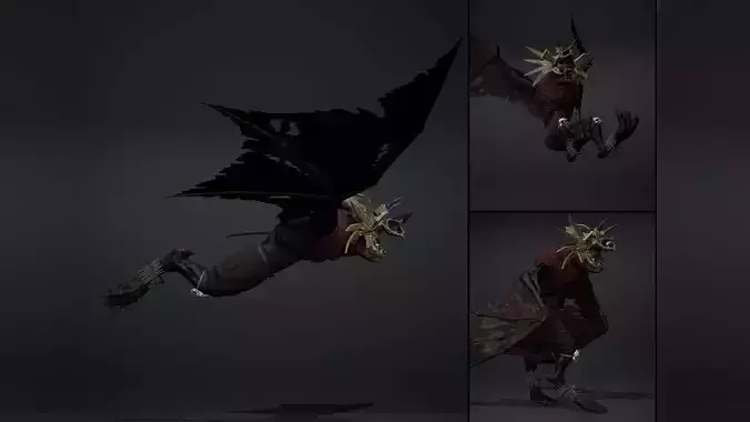 Gloom Mage Wing1 Low-poly 3D model