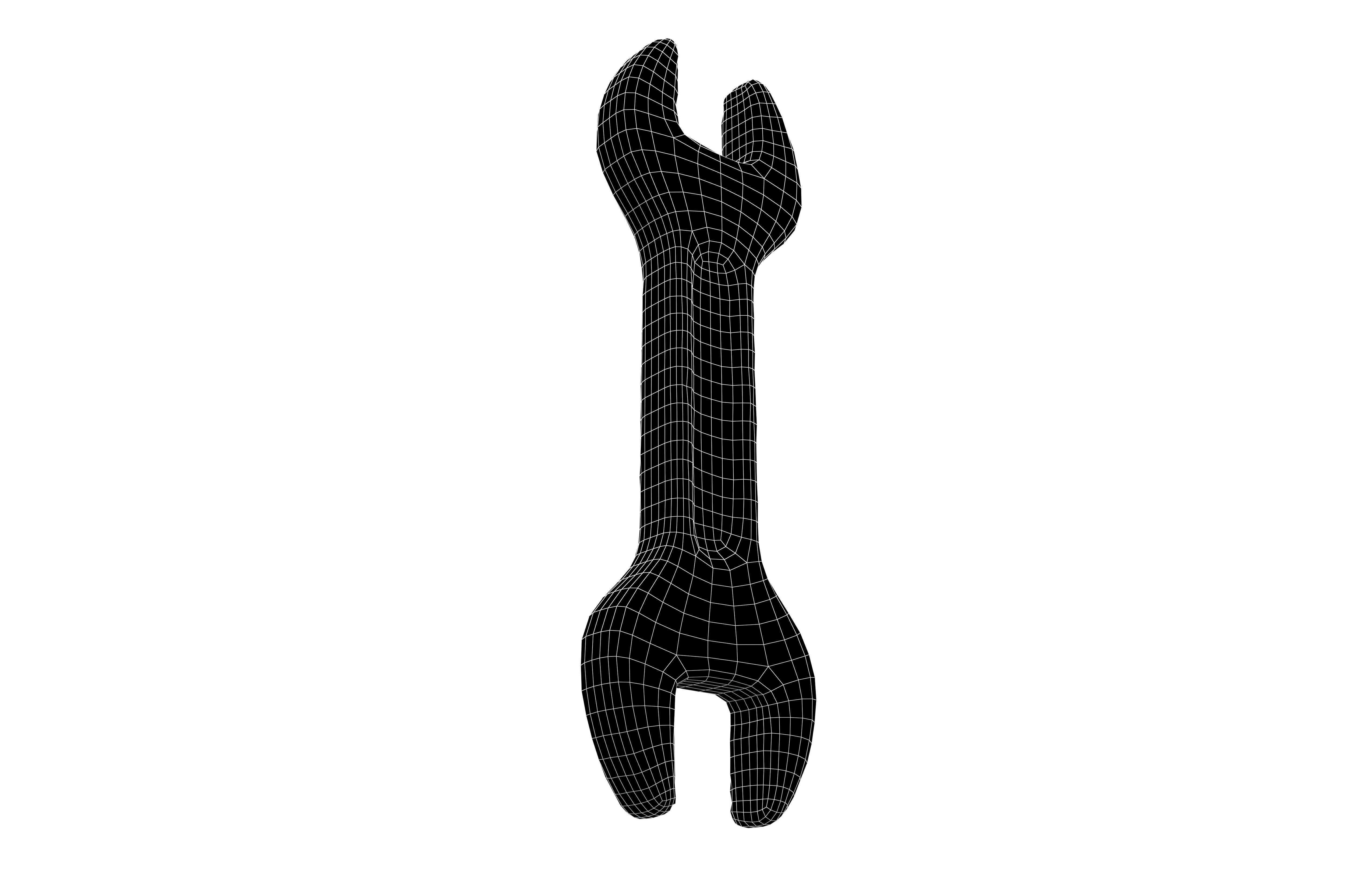 Cartoon Wrench v1 003 Low-poly 3D model_7