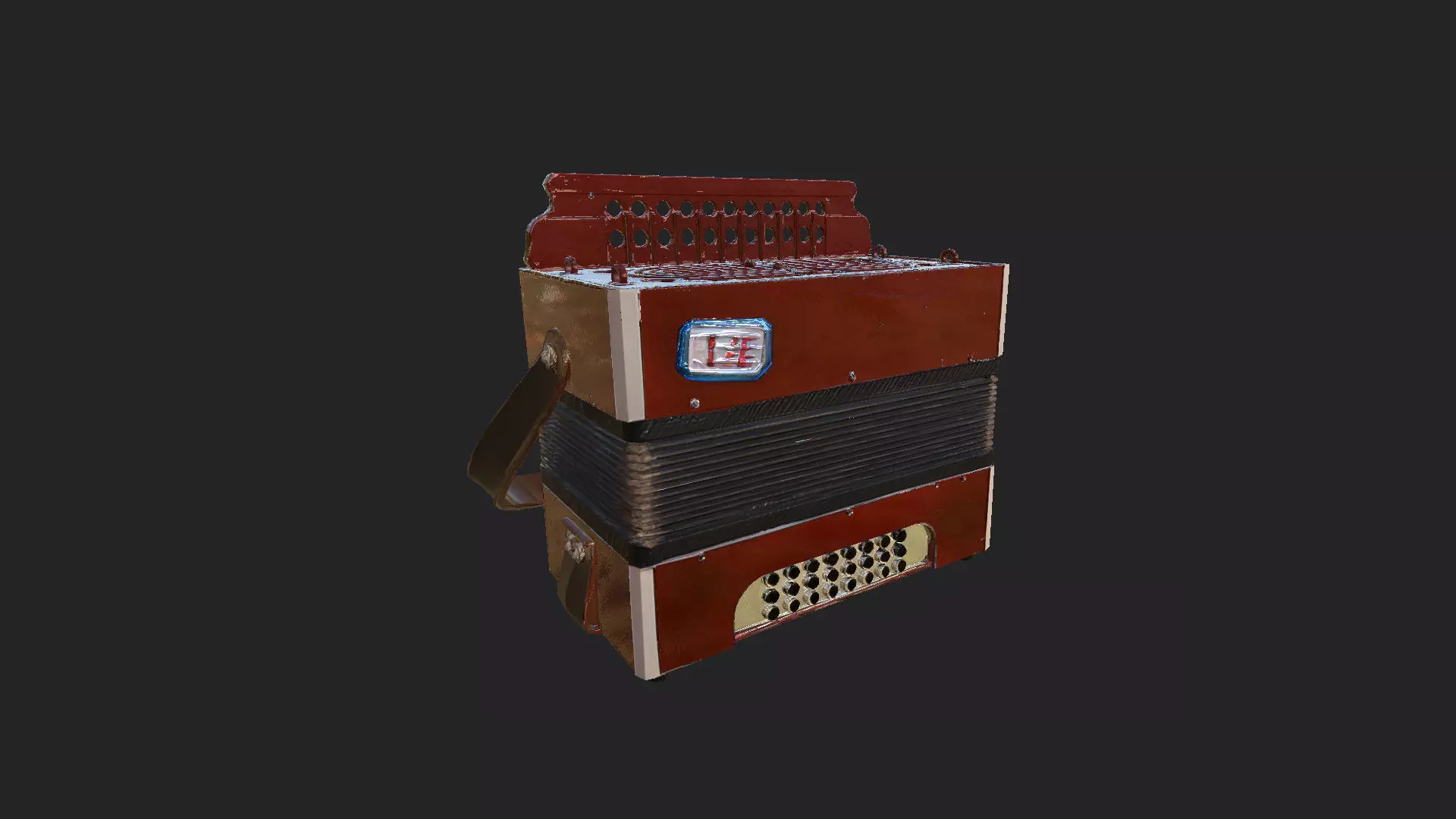 Accordion3D Model 009 Low-poly 3D model