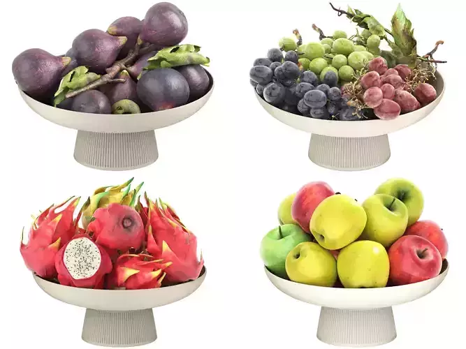 bowls of fruits collection 07 3D model