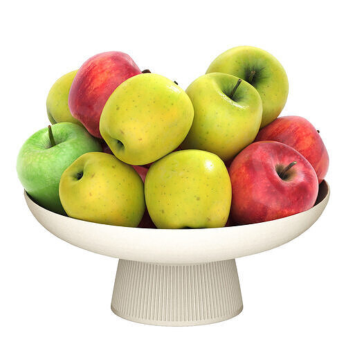 bowls of fruits collection 07 3D model 7