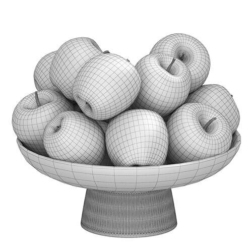 bowls of fruits collection 07 3D model 6