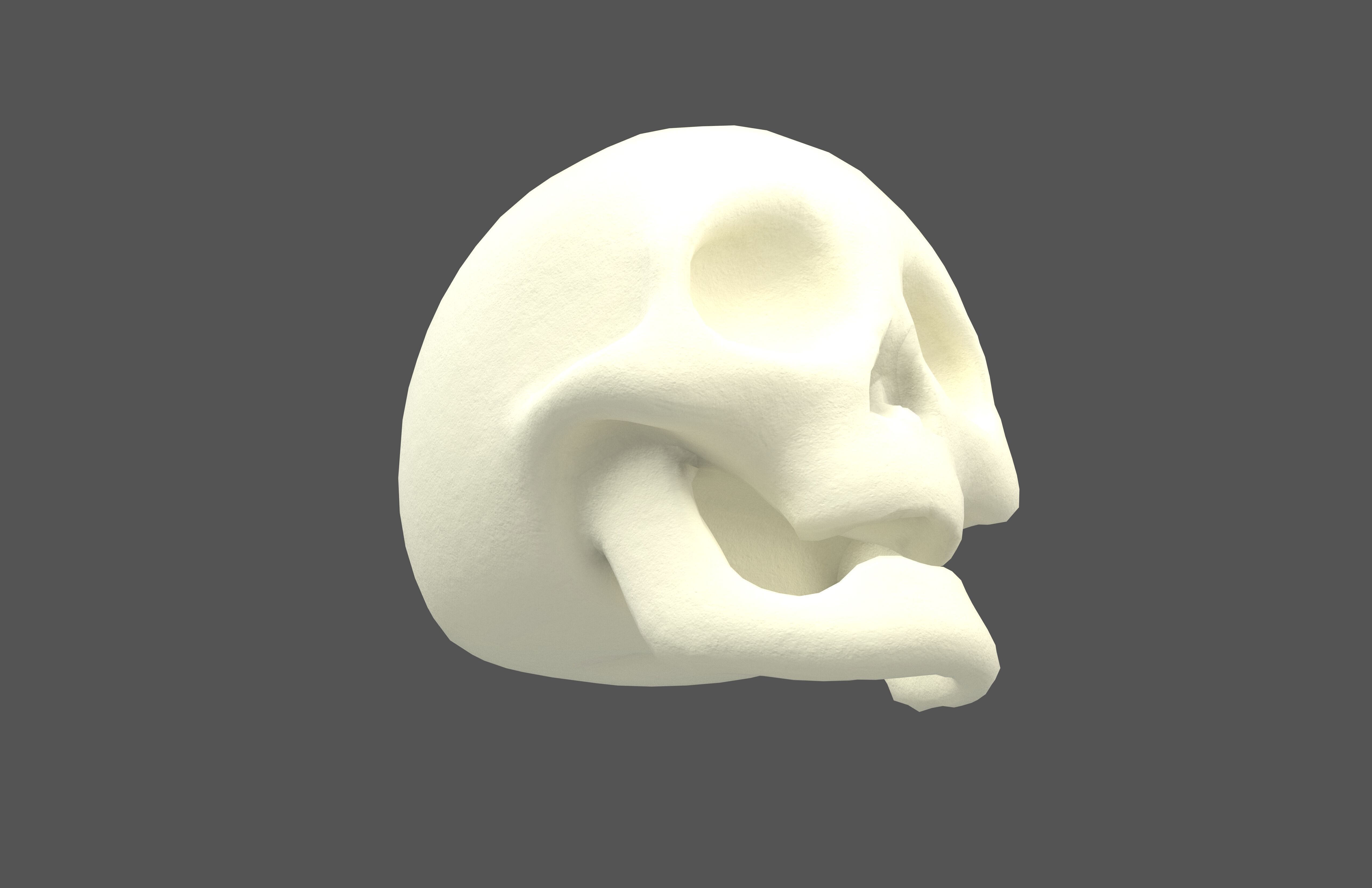 Cartoon Skull v3 002 Low-poly 3D model_3