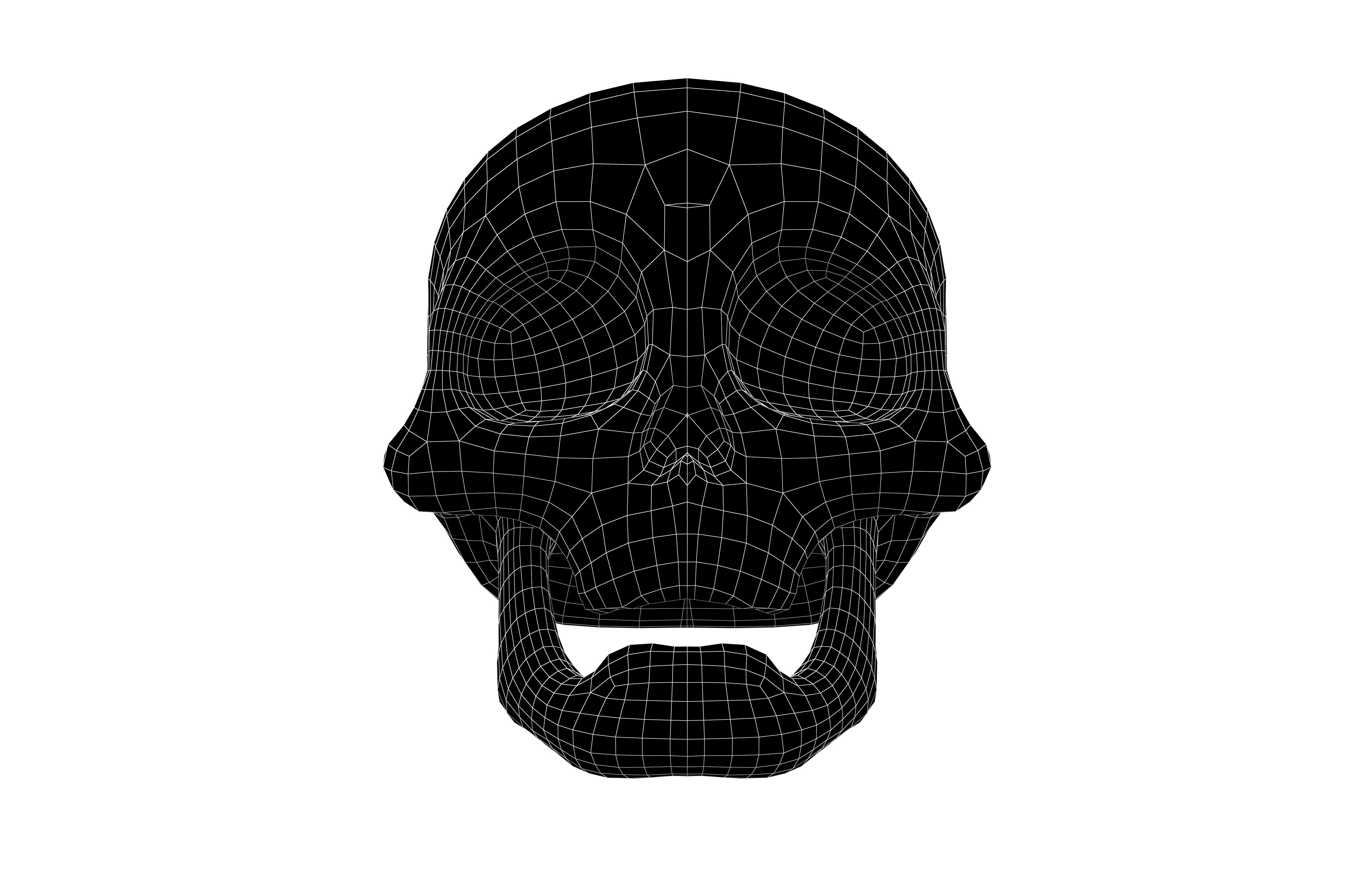 Cartoon Skull v3 002 Low-poly 3D model_6