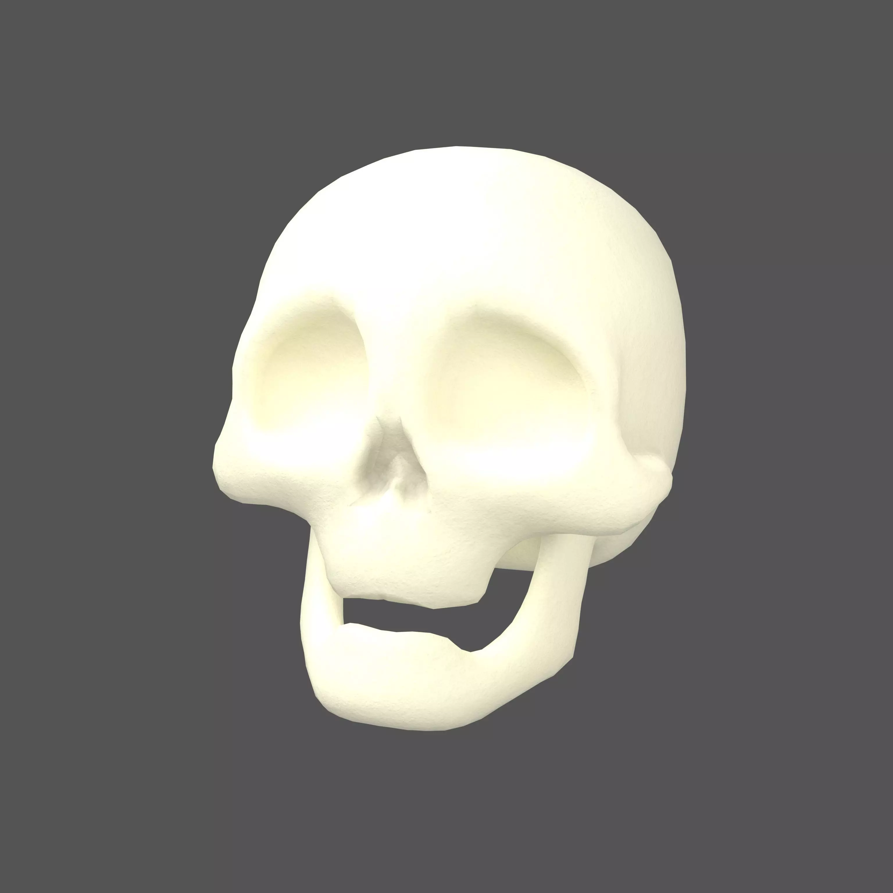 Cartoon Skull v3 002 Low-poly 3D model_0