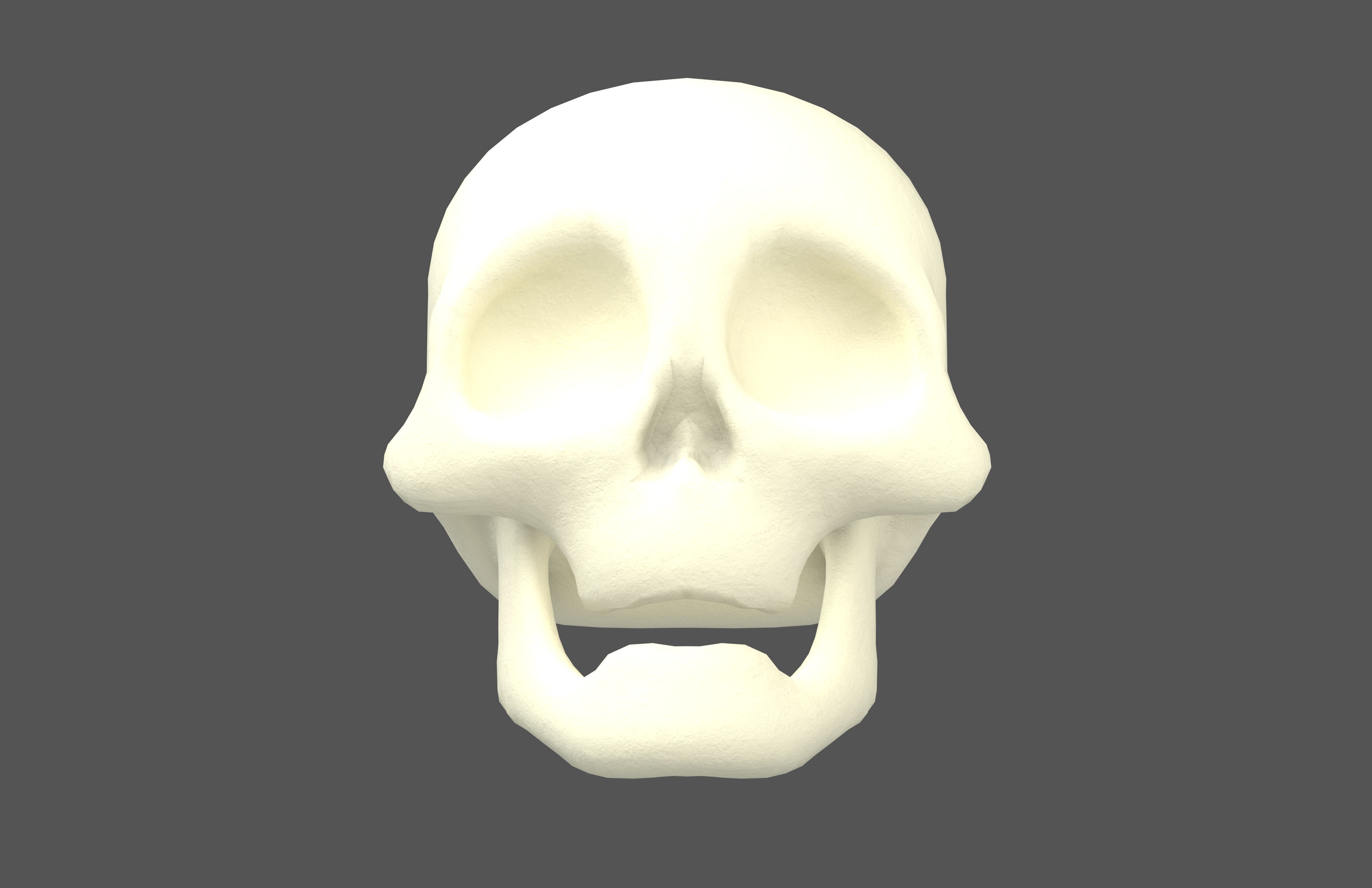 Cartoon Skull v3 002 Low-poly 3D model_1